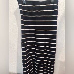 Women’s Abercrombie Black and White Striped Strapless Maxi Sweater Dress